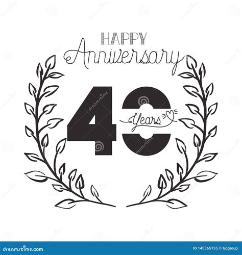 Number 40 For Anniversary Celebration Card Icon Stock Vector