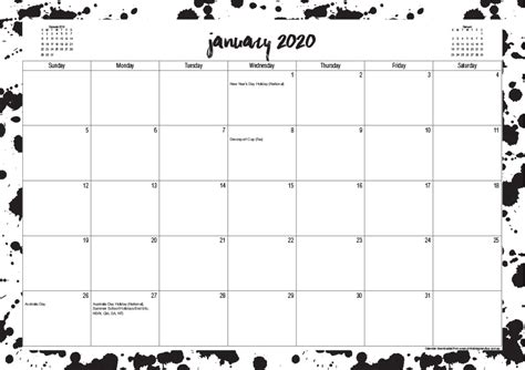 Free Printable Calendars 2022 Australia