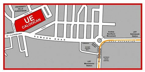 Vicinity Map Of Ue Caloocan Campus University Of The East Fine Arts