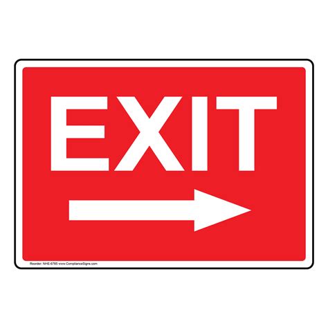 Exit With Right Arrow Sign Nhe 6765