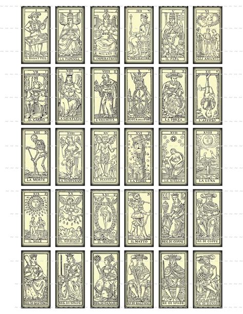Sofortigen Digital Download Vintage Tarot Karten Collage Blatt Etsy