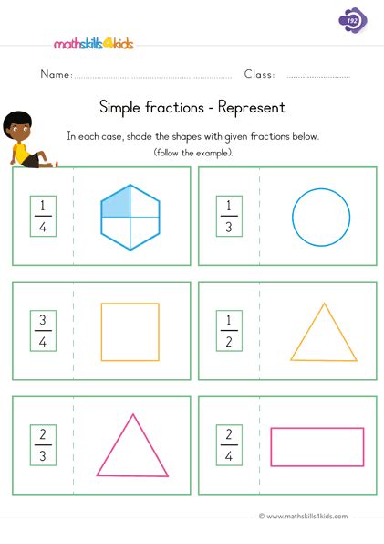 fraction worksheets  grade   st grade printable fractions