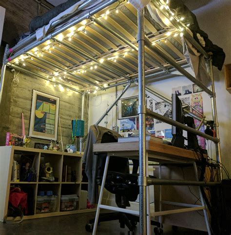 No swaying side to side even if i try.in. Pipe Loft Bed Project : DIY