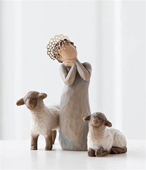 Willow Tree Little Shepherdess With Lambs Nativity Figurine 26442 Susan