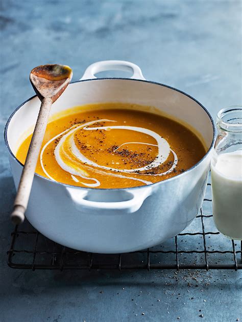 Then imagine making a soup where every ingredient is roasted…flavor explosion! No Peel Roasted Pumpkin Soup Recipe | Donna Hay