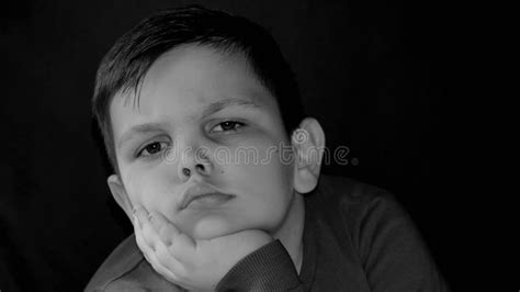 Sad Boy He Thinks Stock Image Image Of Thinks Black 174303863