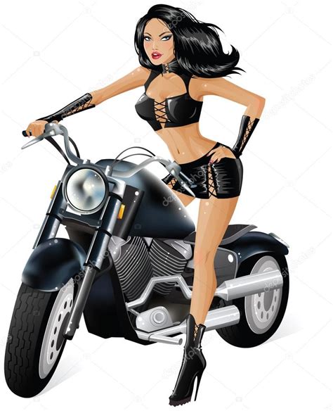 Sexy Biker Girl — Stock Vector © Deedl 52278879