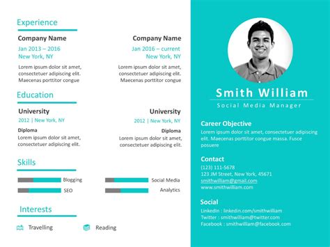 Resume Powerpoint Template Professional Powerpoint Templates
