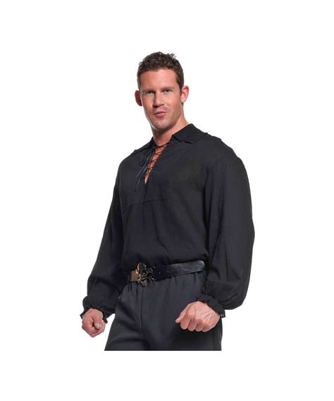 Adult Pirate Shirt Costume Black Pirate Costumes