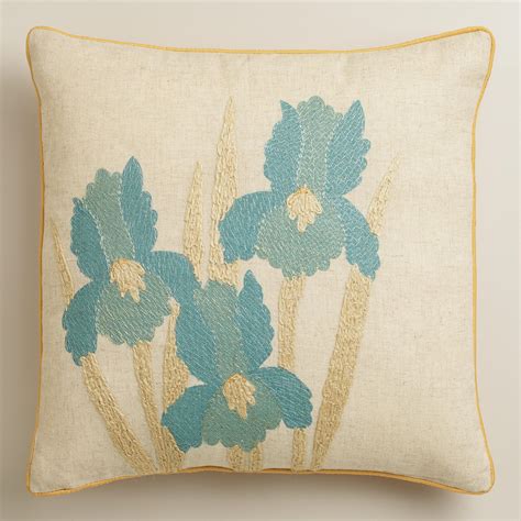 Blue Iris Throw Pillow Throw Pillows Throw Pillows Bed Floral Pillows