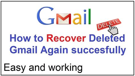 How To Recover Deleted Gmail Account Youtube
