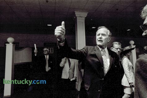 former president george h w bush at breeders cup 1994 kentucky photo archive