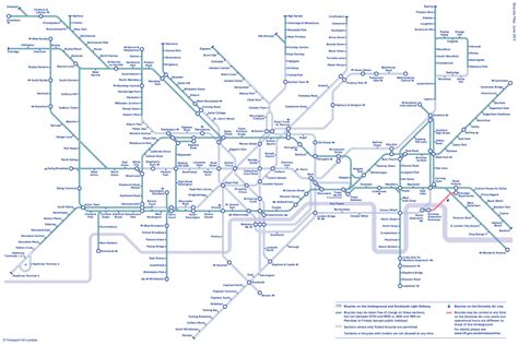 Official Map Bicycles On The London Underground Transit Maps