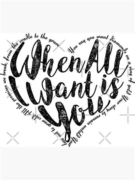 U All I Want Is You Heart Framed Art Print For Sale By Clad Redbubble