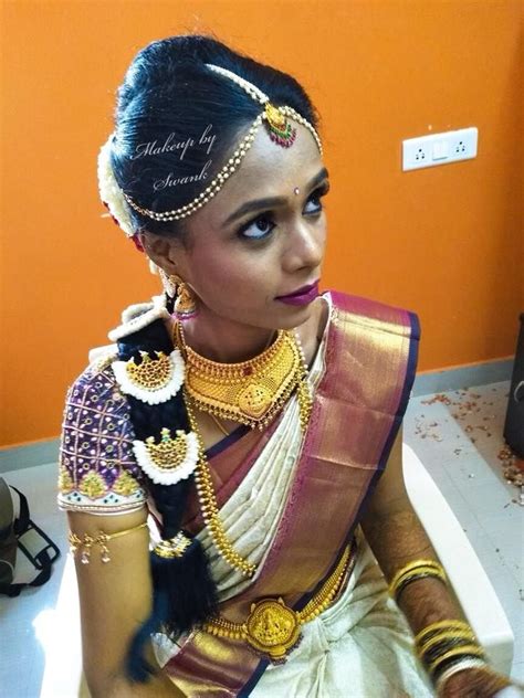 Ramya Looks Gorgeous For Her Muhurtham Hair And Makeup By Team Swank