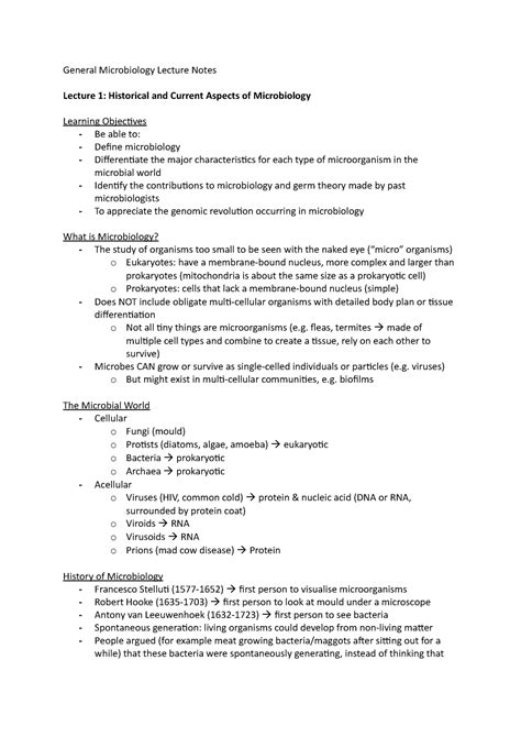 General Microbiology Lecture Notes General Microbiology Lecture Notes