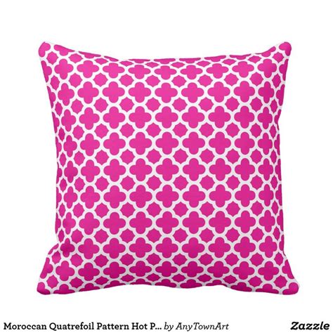 Moroccan Quatrefoil Pattern Hot Pink Throw Pillow Zazzle Hot Pink