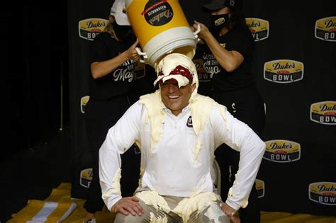 Watch As South Carolina Coach Shane Beamer Gets Doused In Mayonnaise After Winning The Duke S