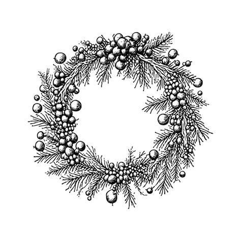 Premium Vector Hand Drawn Christmas Wreath
