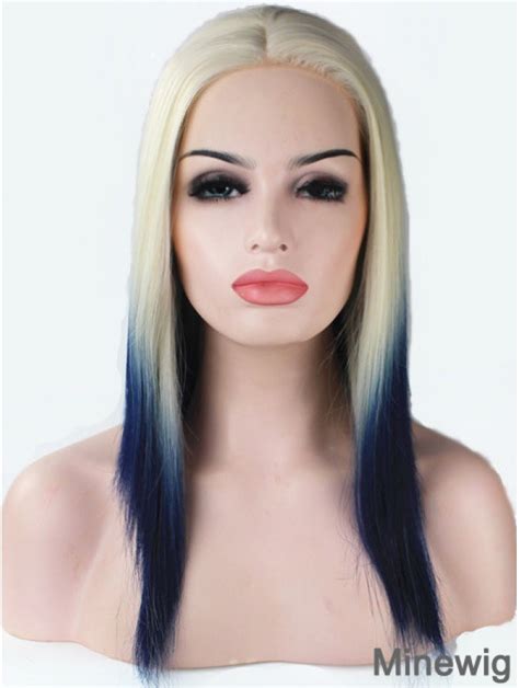 16 Ombre2 Tone Long Without Bangs Straight Fashionable Lace Wigs