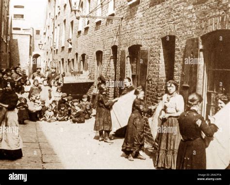 Slum Housing In London Victorian Period Stock Photo Alamy