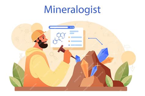 Premium Vector Mineralogist Concept Professional Scientist Studying