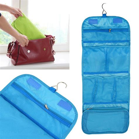 Ladies Travel Toiletry Wash Folding Hanging Case Cosmetic Makeup Bag