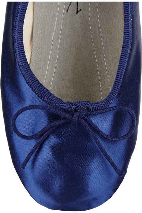 Ballet Beautiful Satin Ballet Slippers In Navy Blue Lyst