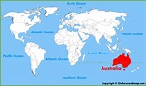 Australia location on the World Map