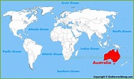 Australia location on the World Map - Ontheworldmap.com