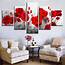 5 Piece Picture Flower Canvas Art Print Painting Living Room Paintings 