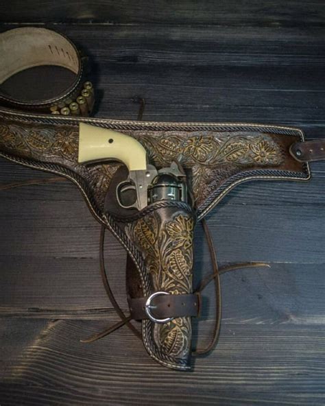 Leather Holster Colt Peacemaker Western Revolver Case Handgun Etsy