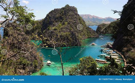 Beautyful Lagoon In Kayangan Lake Philippines Coron Palawan Stock