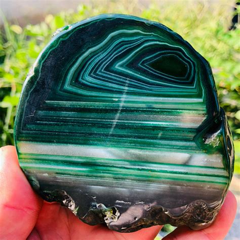 Sold Natural Green Agate Geode 304gr 089 Lb Artifacts World