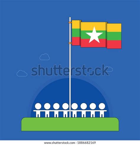 Myanmar Union Day Concept Design National Stock Vector Royalty Free