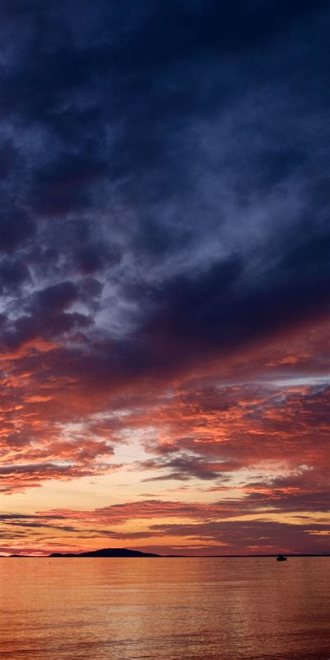 Clouds Sky Sunset Sea Nature 1080x2160 Wallpaper Sunset Sea