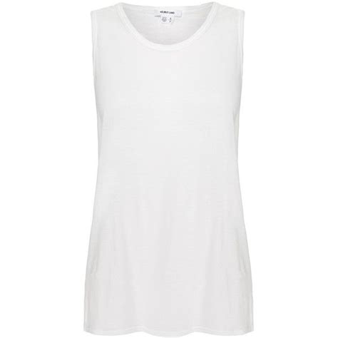 Helmut Lang White Semi Sheer Tank Top ¥5955 Liked On Polyvore Featuring Tops White White