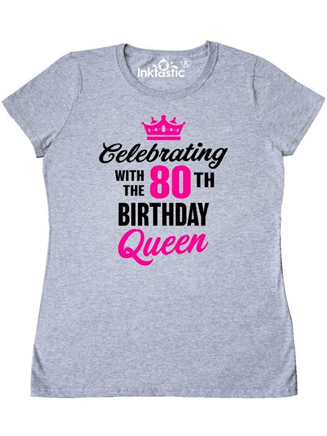 Inktastic Celebrating With The 80th Birthday Queen Womens T Shirt