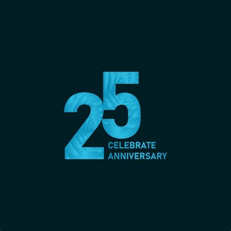 25 Years Anniversary Vector Hd Images 25 Year Anniversary Aqua Color
