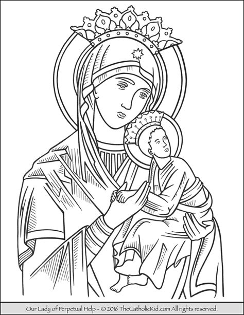 Our Lady Of Perpetual Help Coloring Page Coloring Pages Saint