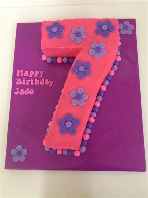 Number 7 Cake Floral 7th Birthday Cakes 9th Birthday Cakes For Girls