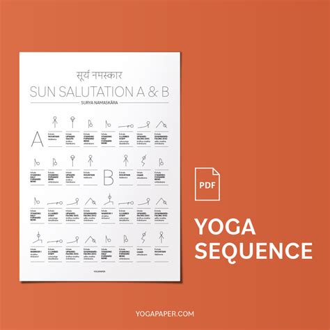 Sun Salutation A And B Sequence Pdf Yoga Paper