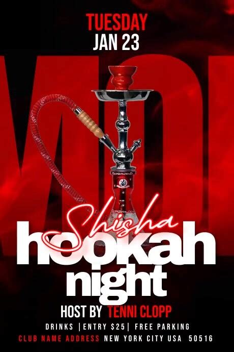Hookah Night Poster Template Postermywall