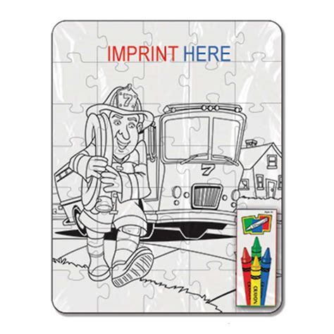 Coloring Puzzle Set Fire Safety 35 Pc