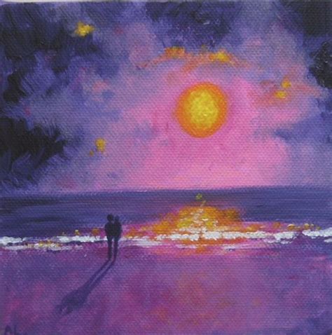 Pink Sunset 2016 Acrylic Painting By Angie Livingstone Painting