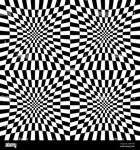 Vector Seamless Pattern With Optical Illusion Geometric Background