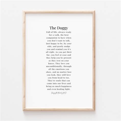 The Doggy Original Poem Print A4 And A3 Download Etsy