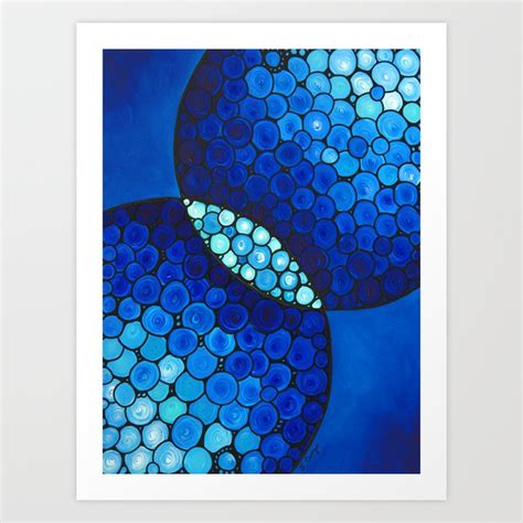 Blue Union Vibrant Geometrical Circles United Together By Labor Of