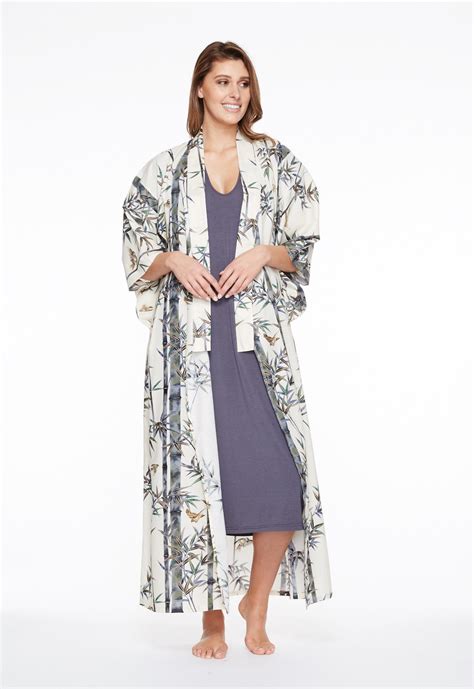 Exquisite Bamboo Womens Plus Size Cotton Kimono Robe Beautiful Robes