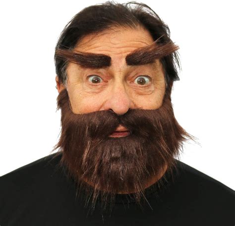 Fake Beard Msutache And Eyebrows Realistic Costume Novelty With Easy To Apply Self Adhesive